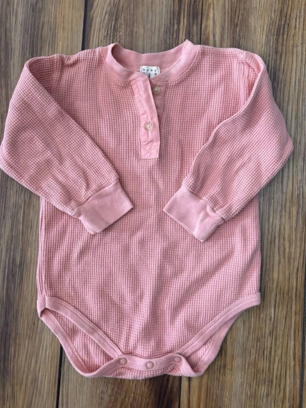 Vintage 90s Baby Gap Long-Sleeve Thermal-Knit Henley Bodysuit  XL (18-24 M NEW